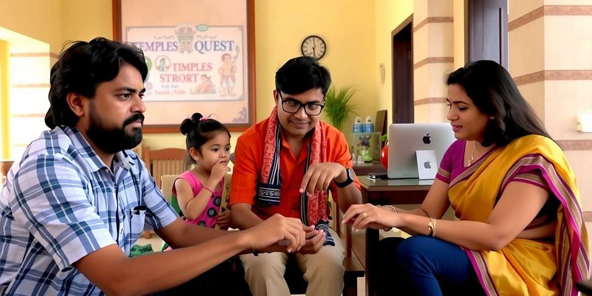 Timeless Temple Quest - Enjoyed by All Generations Multi-generational Indian family playing Timeless Temple Quest together